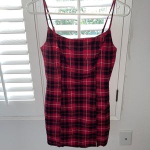 Red checkered mini dress